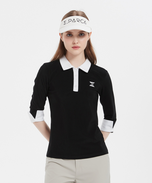 E.PARCA(イパルカ)の「ブラックマスカラ7部スリーブトップ(ポロシャツ・レディース・その他・SMALL/MEDIUM/LARGE)」の3枚目の写真