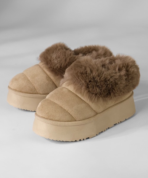 Dedes（デデス）の「Dedes 厚底ファーモックシューズ(6411)（ブーツ・レディース・ベージュ系その他/ブラック/ブラウン/グレー系その他・44/38/36/34/40/42）」の4枚目の写真