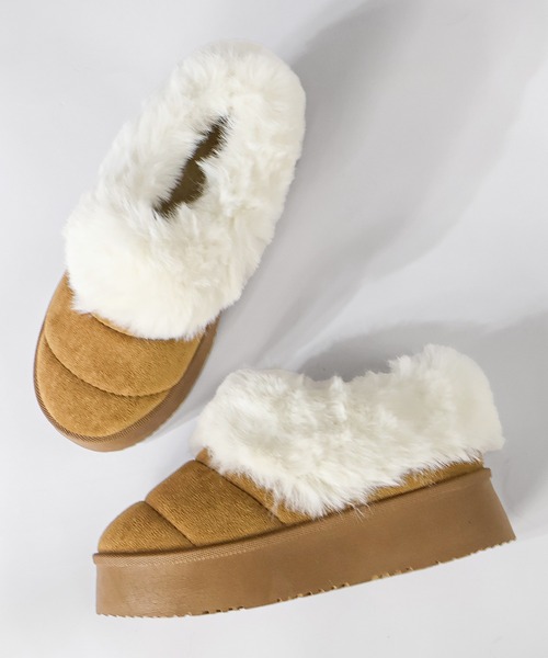 Dedes（デデス）の「Dedes 厚底ファーモックシューズ(6411)（ブーツ・レディース・ベージュ系その他/ブラック/ブラウン/グレー系その他・44/38/36/34/40/42）」の3枚目の写真