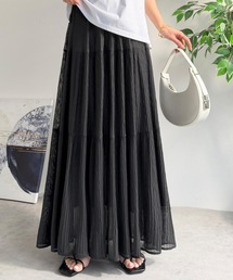 Classical Evon（クラシカルエヴォン）の「【Classical Evon】甘くない、大人のティアード。シアーな抜け感と美シルエット。3段プリーツティアードスカート（スカート）」