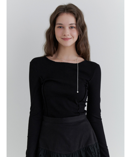 RE_L(リエル)の「Roll cake t-shirt (black)(Tシャツ/カットソー・レディース・その他・FREE)」の1枚目の写真