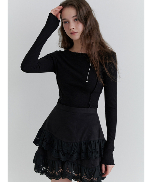RE_L(リエル)の「Roll cake t-shirt (black)(Tシャツ/カットソー・レディース・その他・FREE)」の2枚目の写真