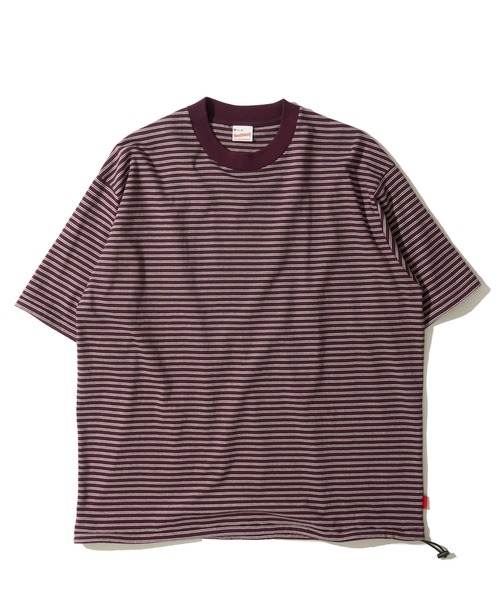 Healthknit(ヘルスニット)の「【Healthknit】Classic Border Jersey Wide Crewneck S/S / クラシック ボーダー ワイドクルーネックTシャツ(Tシャツ/カットソー・メンズ・ブラック/パープル・X-LARGE/LARGE/MEDIUM)」の7枚目の写真