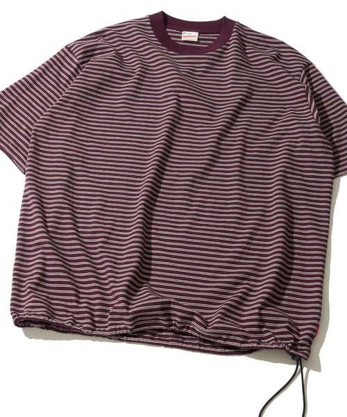 Healthknit(ヘルスニット)の「【Healthknit】Classic Border Jersey Wide Crewneck S/S / クラシック ボーダー ワイドクルーネックTシャツ(Tシャツ/カットソー・メンズ・ブラック/パープル・X-LARGE/LARGE/MEDIUM)」の6枚目の写真