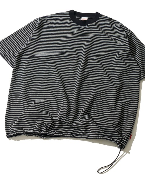 Healthknit(ヘルスニット)の「【Healthknit】Classic Border Jersey Wide Crewneck S/S / クラシック ボーダー ワイドクルーネックTシャツ(Tシャツ/カットソー・メンズ・ブラック/パープル・X-LARGE/LARGE/MEDIUM)」の3枚目の写真