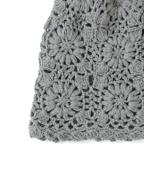 Ray BEAMS（レイビームス）の「フリル ハンド ニット帽（ニットキャップ/ビーニー・レディース・グレー/オフホワイト・ONE SIZE）」の6枚目の写真