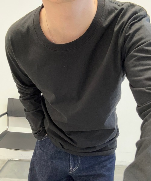 RRL ダークグレー 長袖カットソー ユニセックス】カラーロングTシャツ 豊富なカラー展開で万能/シンプル