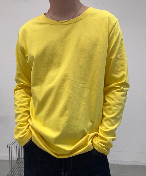 AUREN（オーレン）の「【ユニセックス】カラーロングTシャツ　豊富なカラー展開で万能/シンプル（Tシャツ/カットソー・メンズ・レッド/ブラック/ライトブルー/ホワイト/イエロー/グレー・LARGE/SMALL/MEDIUM）」の11枚目の写真