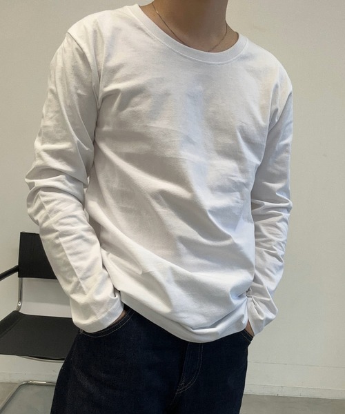 AUREN（オーレン）の「【ユニセックス】カラーロングTシャツ　豊富なカラー展開で万能/シンプル（Tシャツ/カットソー・メンズ・レッド/ブラック/ライトブルー/ホワイト/イエロー/グレー・LARGE/SMALL/MEDIUM）」の13枚目の写真