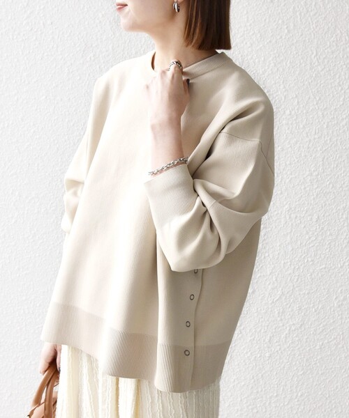 MARK & LONA アイボリー防風 ジップアップセーター MARK & LONA アイボリー防風 ジップアップセーター MARK & LONA