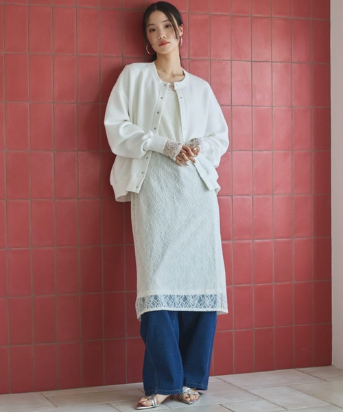 Doux archives（ドゥアルシーヴ）の「ボンディングスナップカーディガン（カーディガン/ボレロ・レディース・ピンク/オフホワイト/ブラック・FREE）」の9枚目の写真