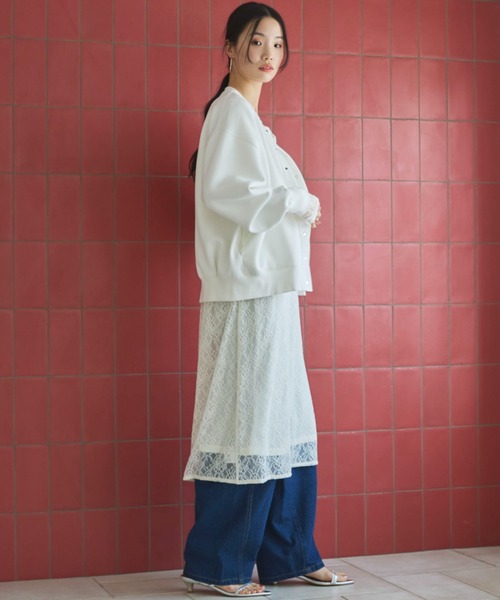 Doux archives（ドゥアルシーヴ）の「ボンディングスナップカーディガン（カーディガン/ボレロ・レディース・ピンク/オフホワイト/ブラック・FREE）」の13枚目の写真