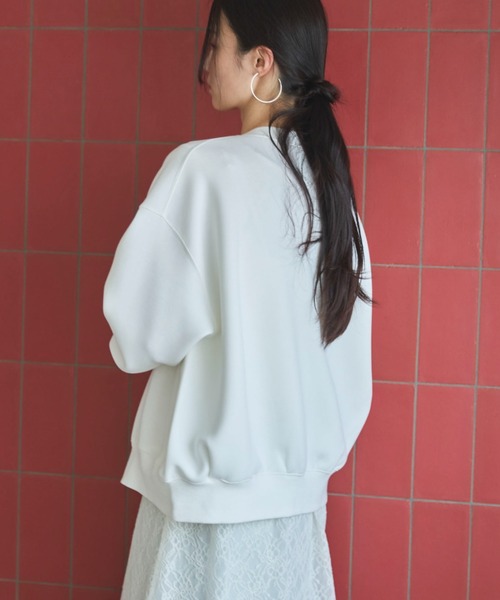 Doux archives（ドゥアルシーヴ）の「ボンディングスナップカーディガン（カーディガン/ボレロ・レディース・ピンク/オフホワイト/ブラック・FREE）」の20枚目の写真