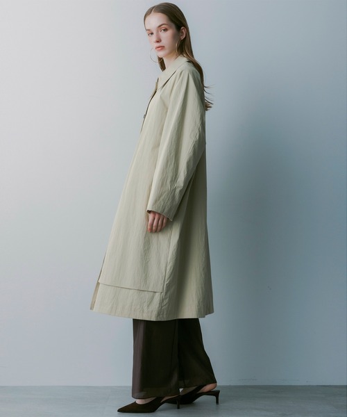 SERENO(セレーノ)の「レイヤードロングコート(トレンチコート・レディース・カーキ/ダークグレー/ライトパープル・ONESIZE)」の5枚目の写真
