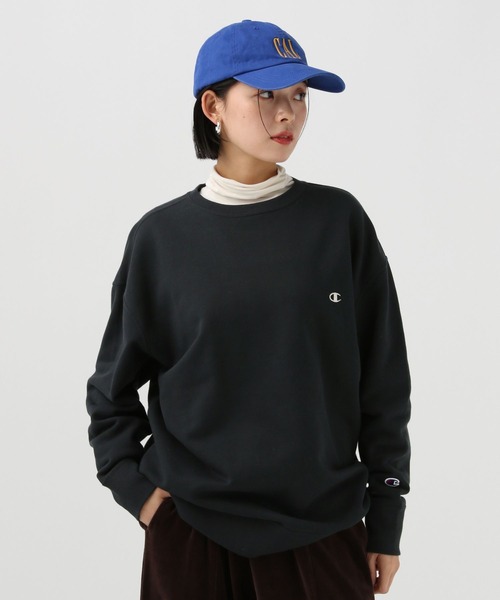Champion（チャンピオン）の「【Champion(チャンピオン)】別注クルーネックチュニック（スウェット・レディース・ネイビー/ライトグレー・FREE）」の2枚目の写真