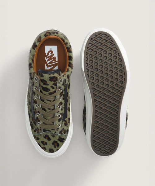 VANS(バンズ)の「VANS PREMIUM オールドスクール 36 ヘアオンレザー / LX Old Skool 36 CHEETAH OLIVE VN000EHDOLV1(スニーカー・メンズ・アニマル・5/5.5/6.5/7/7.5/8/8.5/9/9.5/10/10.5/11/12/6)」の3枚目の写真
