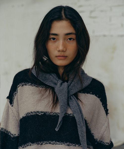 FRITUR(フリーター)の「Stripe Knit Black_F243KN05(ニット/セーター・レディース・ブラック・FREE)」の4枚目の写真