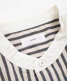 prit（プリット）の「[prit] コットンリネンストライププリント 5分袖 