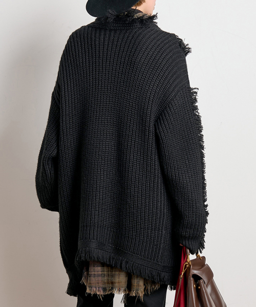 R13（アールサーティーン）の「*【R13/アールサーティーン】FRINGE CARDIGAN（カーディガン/ボレロ・レディース・ブラック・FREE）」の3枚目の写真