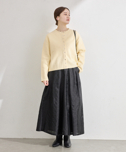 IENA（イエナ）の「《追加2》ダブルフェイススナップカーディガン（カーディガン/ボレロ・レディース・ブラック/キャメル/イエロー・FREE）」の10枚目の写真