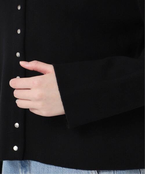 IENA（イエナ）の「《追加2》ダブルフェイススナップカーディガン（カーディガン/ボレロ・レディース・ブラック/キャメル/イエロー・FREE）」の19枚目の写真