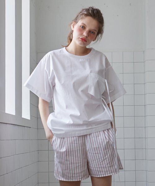 ILOIL(イロイル)の「ストライプショートパンツ -ホワイト(その他パンツ・レディース・その他・FREE)」の1枚目の写真