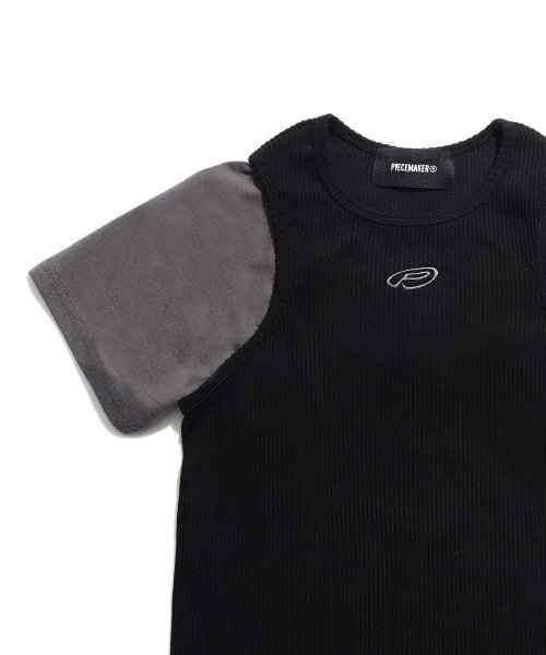 PIECEMAKER（ピースメーカー）の「TS KNIT SLEEVELESS LAYERED TEE (BLACK)（Tシャツ/カットソー・レディース・その他・FREE）」の4枚目の写真