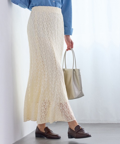 ROPE' PICNIC(ロペピクニック)の「レースマーメイドスカート(スカート・レディース・ブラック/ベージュ系その他4/キナリ・FREE)」の12枚目の写真