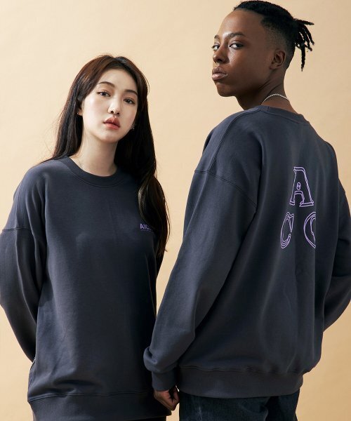 APOSTROPHE COMMA(アポストロフィコンマ)の「ACO LOGO SWEAT SHIRTS (Charcoal/Violet)(スウェット・メンズ・その他・M/L)」の1枚目の写真