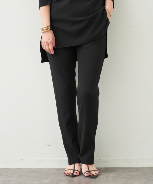 トリアセジョーゼット スリムジップパンツ（スラックス）｜Deuxieme