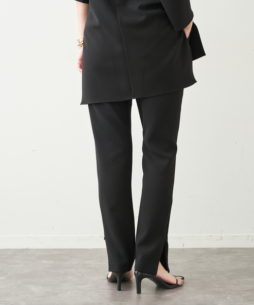 トリアセジョーゼット スリムジップパンツ（スラックス）｜Deuxieme