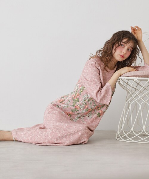 Sunauna（スーナウーナ）の「【co creation and yours／SS～L】MAKE BOCYプリントワンピース（ワンピース・レディース・ネイビー系/パープル系5/ピンク系5・36/38/40/34）」の21枚目の写真