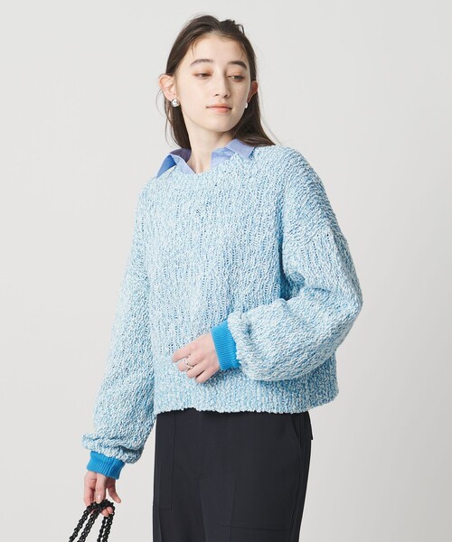 UNITED ARROWS（ユナイテッドアローズ）の「カラーミックス クルーネックニット（ニット/セーター・レディース・ターコイズブルー系/ブラウン系/その他1・FREE）」の2枚目の写真