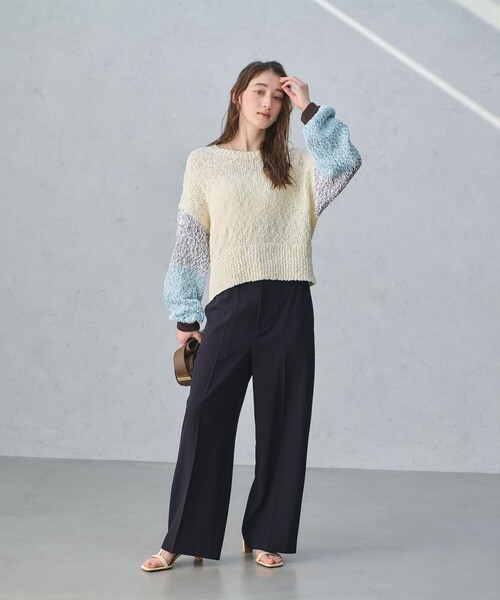 UNITED ARROWS（ユナイテッドアローズ）の「カラーミックス クルーネックニット（ニット/セーター・レディース・ターコイズブルー系/ブラウン系/その他1・FREE）」の12枚目の写真