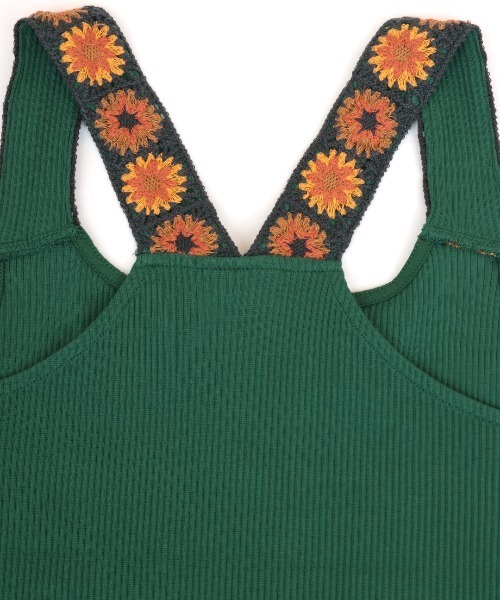 チチカカ（チチカカ）の「クロシェインナータンクトップ（タンクトップ・レディース・ブラック/オフホワイト/グリーン・MEDIUM/LARGE）」の8枚目の写真