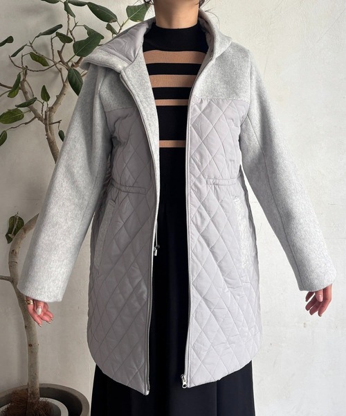 un dix cors（アンディコール）の「異素材キルテイングコート（その他アウター・レディース・グレー/ブラック/ベージュ・FREE）」の22枚目の写真