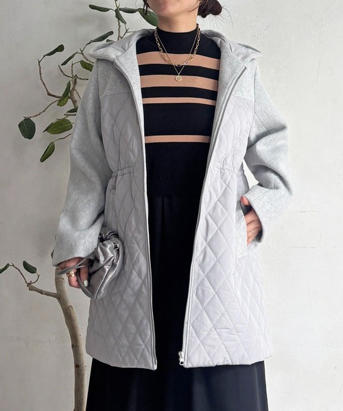 un dix cors（アンディコール）の「異素材キルテイングコート（その他アウター・レディース・グレー/ブラック/ベージュ・FREE）」の17枚目の写真