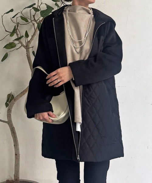 un dix cors（アンディコール）の「異素材キルテイングコート（その他アウター・レディース・グレー/ブラック/ベージュ・FREE）」の21枚目の写真