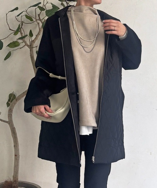 un dix cors（アンディコール）の「異素材キルテイングコート（その他アウター・レディース・グレー/ブラック/ベージュ・FREE）」の12枚目の写真