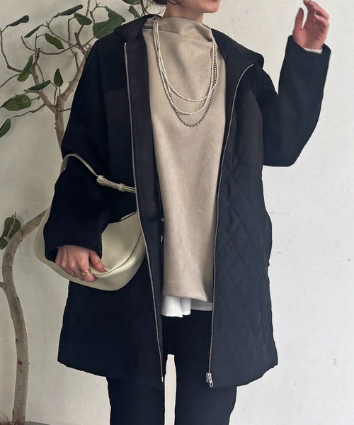 un dix cors（アンディコール）の「異素材キルテイングコート（その他アウター・レディース・グレー/ブラック/ベージュ・FREE）」の13枚目の写真