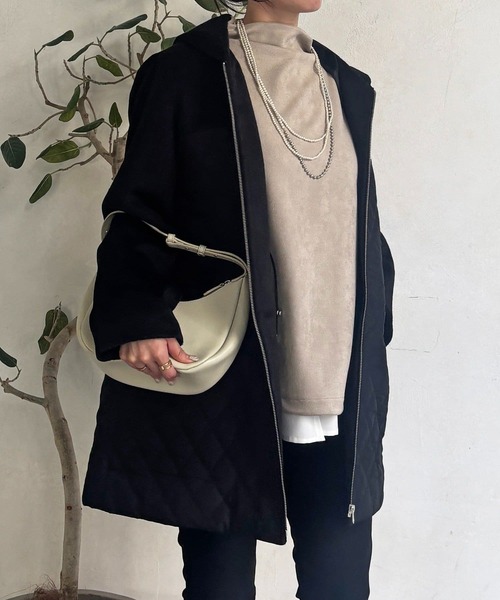 un dix cors（アンディコール）の「異素材キルテイングコート（その他アウター・レディース・グレー/ブラック/ベージュ・FREE）」の10枚目の写真