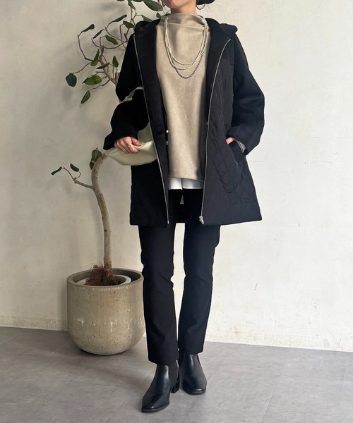 un dix cors（アンディコール）の「異素材キルテイングコート（その他アウター・レディース・グレー/ブラック/ベージュ・FREE）」の6枚目の写真