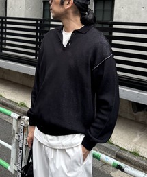 COLONY 2139（コロニートゥーワンスリーナイン）の「配色アウトリンキングニットポロ（ニット/セーター）」