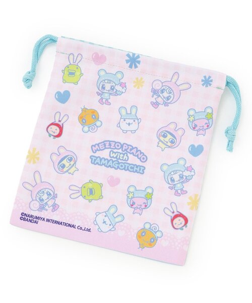 ナルミヤキャラクターズ（ナルミヤキャラクターズ）の「MEZZO PIANO×TAMAGOTCHI 巾着（その他小物・キッズ・オレンジ/ピンク/エメラルド/ラベンダー・F）」の6枚目の写真