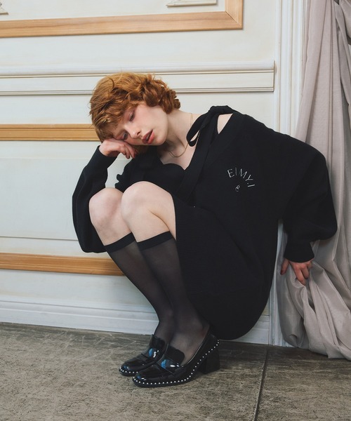 EIMY ISTOIRE（エイミーイストワール）の「【PRE ORDER】EIMYロゴカーデリボンニットセットワンピース（ワンピース・レディース・ホワイト/キャメル/グレー/ブラック・F）」の10枚目の写真