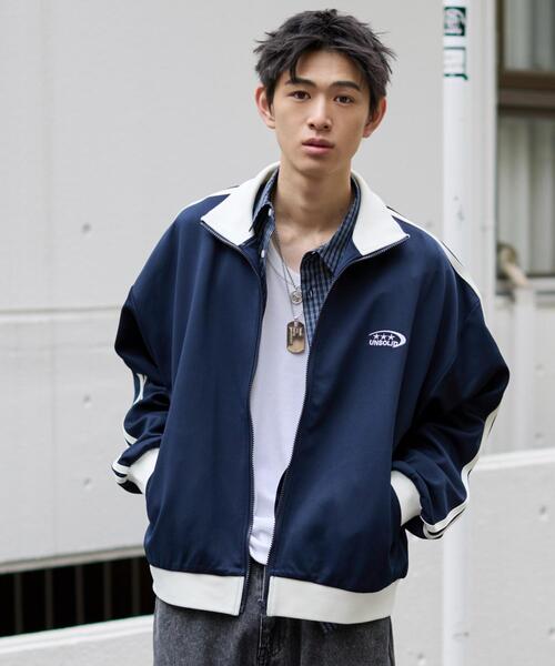 WEGO（ウィゴー）の「WEGO/【26年春夏新作】ライントラックジャケット（ジャージ・メンズ・オフホワイト/ブラウン/ネイビー・LARGE/MEDIUM）」の16枚目の写真