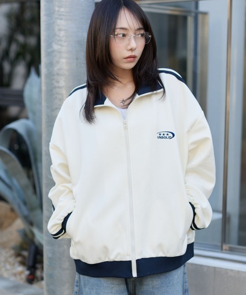 WEGO(ウィゴー)の「WEGO/【26年春夏新作】ライントラックジャケット(ジャージ・メンズ・オフホワイト/ブラウン/ネイビー・LARGE/MEDIUM)」の6枚目の写真