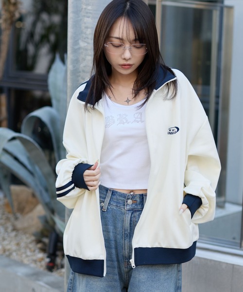 WEGO(ウィゴー)の「WEGO/【26年春夏新作】ライントラックジャケット(ジャージ・メンズ・オフホワイト/ブラウン/ネイビー・LARGE/MEDIUM)」の9枚目の写真