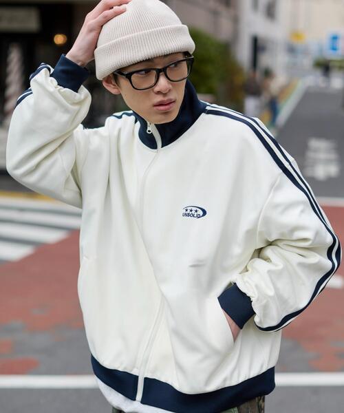 WEGO(ウィゴー)の「WEGO/【26年春夏新作】ライントラックジャケット(ジャージ・メンズ・オフホワイト/ブラウン/ネイビー・LARGE/MEDIUM)」の5枚目の写真
