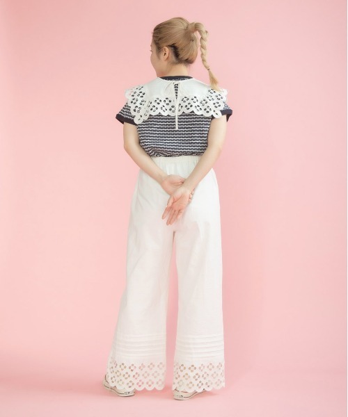 Dot＆Stripes CHILD WOMAN（ドットアンドストライプス　チャイルドウーマン）の「コットンリネンキャンバス フラワーカットワーク イージーパンツ（その他パンツ・レディース・ホワイト・FREE）」の20枚目の写真